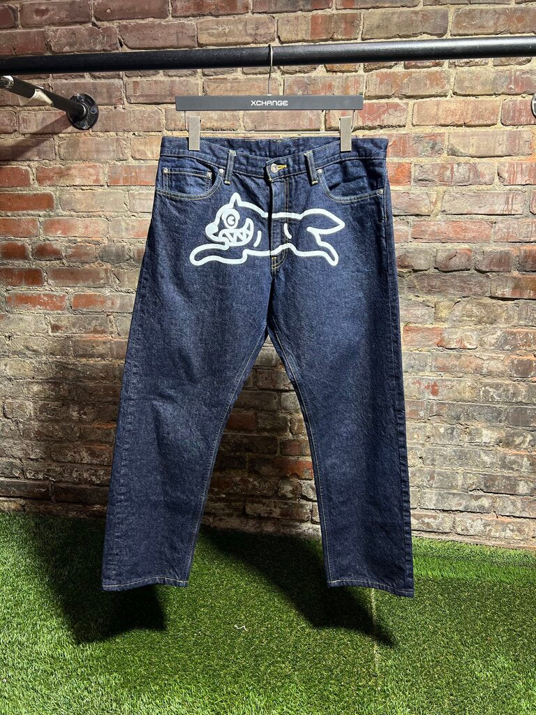 BBC Ice Cream Blue Denim Running Dog White Sz. XL