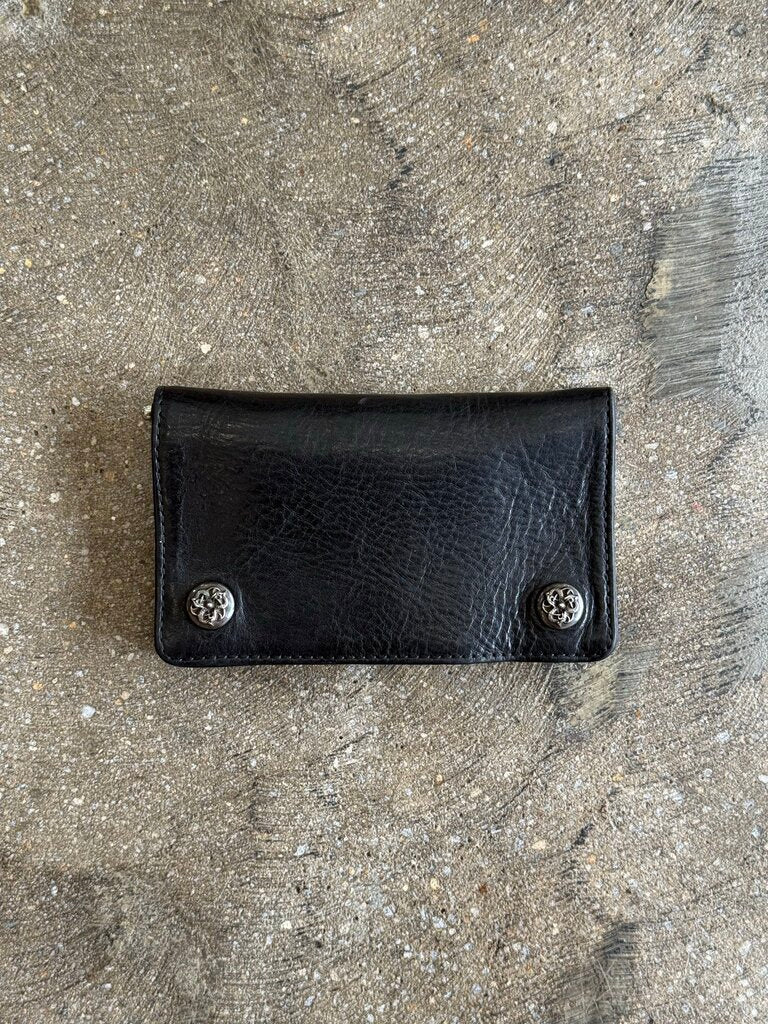Chrome Hearts 1-Zip Celtic Button Leather Wallet