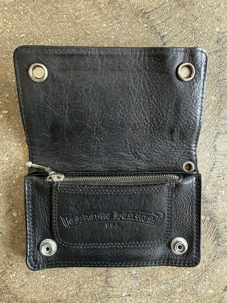 Chrome Hearts 1-Zip Celtic Button Leather Wallet