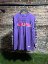 Supreme Plaid Sleeve L/S Purple/Pink Sz. M