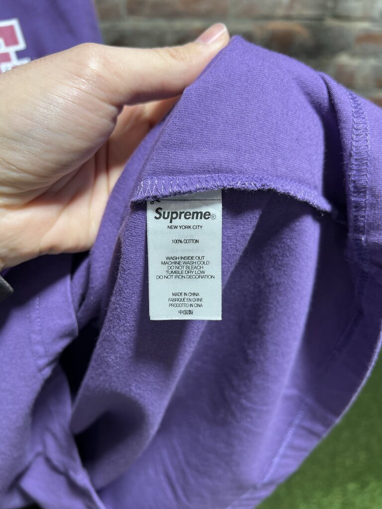 Supreme Plaid Sleeve L/S Purple/Pink Sz. M