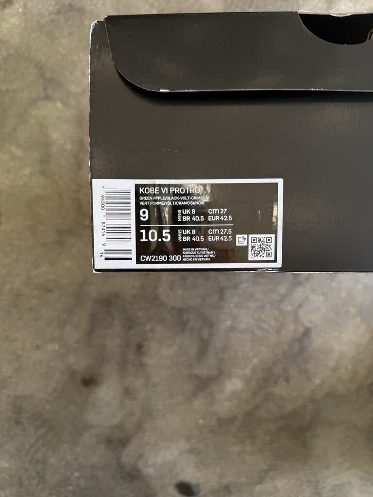 Nike Kobe 6 Grinch Sz. 9