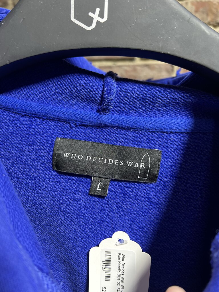 Who Decides War Window Pain Hoodie Blue Sz. XL