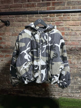 Gv Gallery Camo Hooded Flight Jacket Sz. M