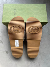 Gucci Monogram GG Brown Slides Sz. 12