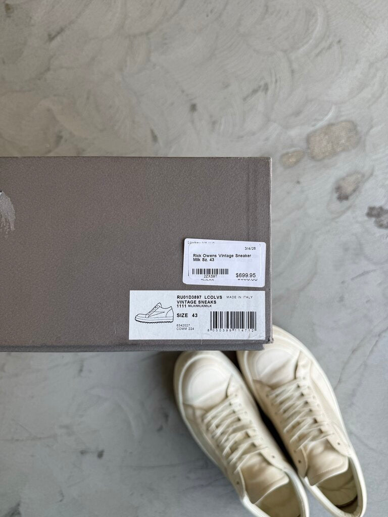 Rick Owens Vintage Sneaker Milk Sz. 43