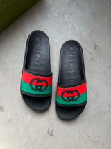 Gucci GG Rubberized Slides Black