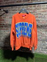 Supreme Orange Embroidered Crewneck Sz. L