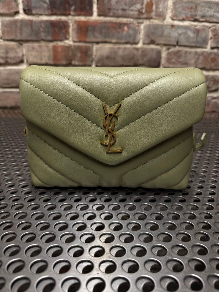 Saint Laurent Quilted Green Bag