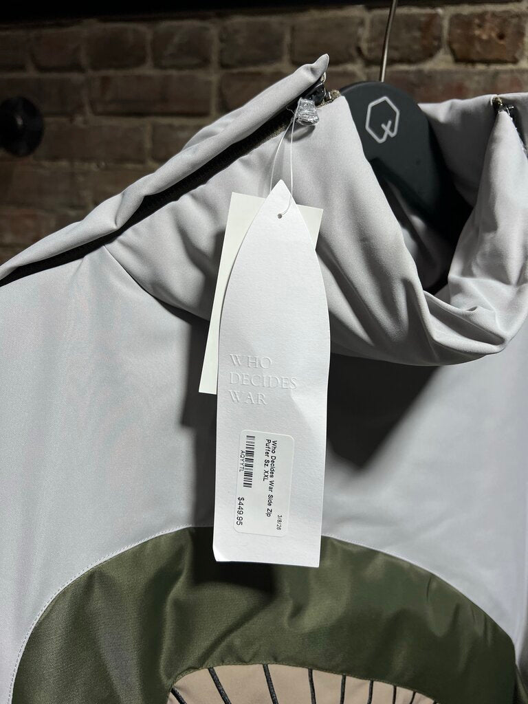 Who Decides War Side Zip Puffer Sz. XXL