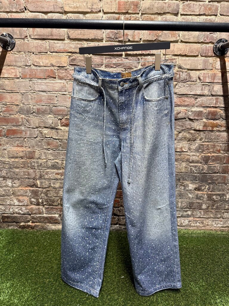 Birth of A Royal Child Rhinestone Denim Blue Sz. L
