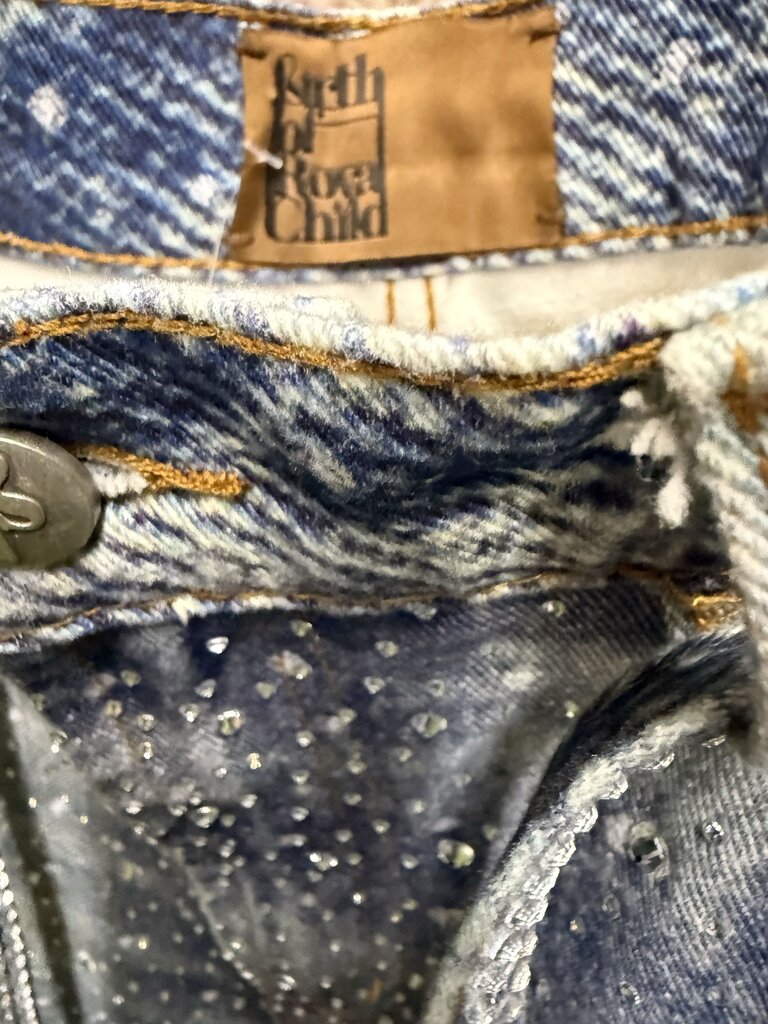 Birth of A Royal Child Rhinestone Denim Blue Sz. L