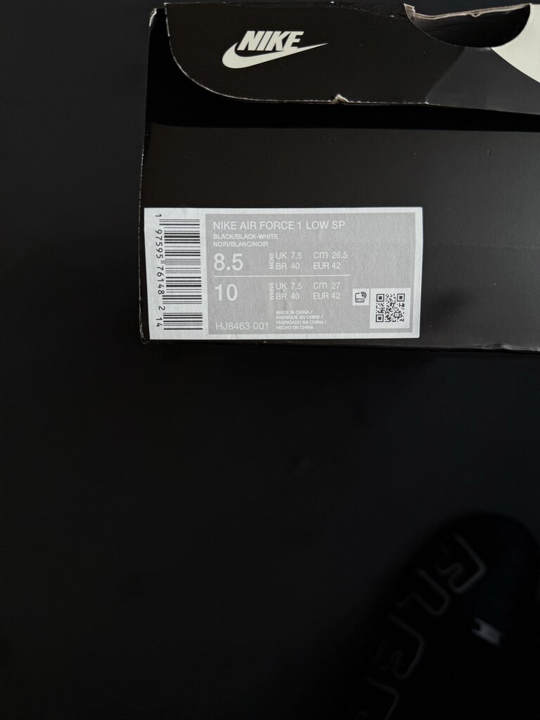 Nike X CPFM AF1 Black/White Sz. 8.5M