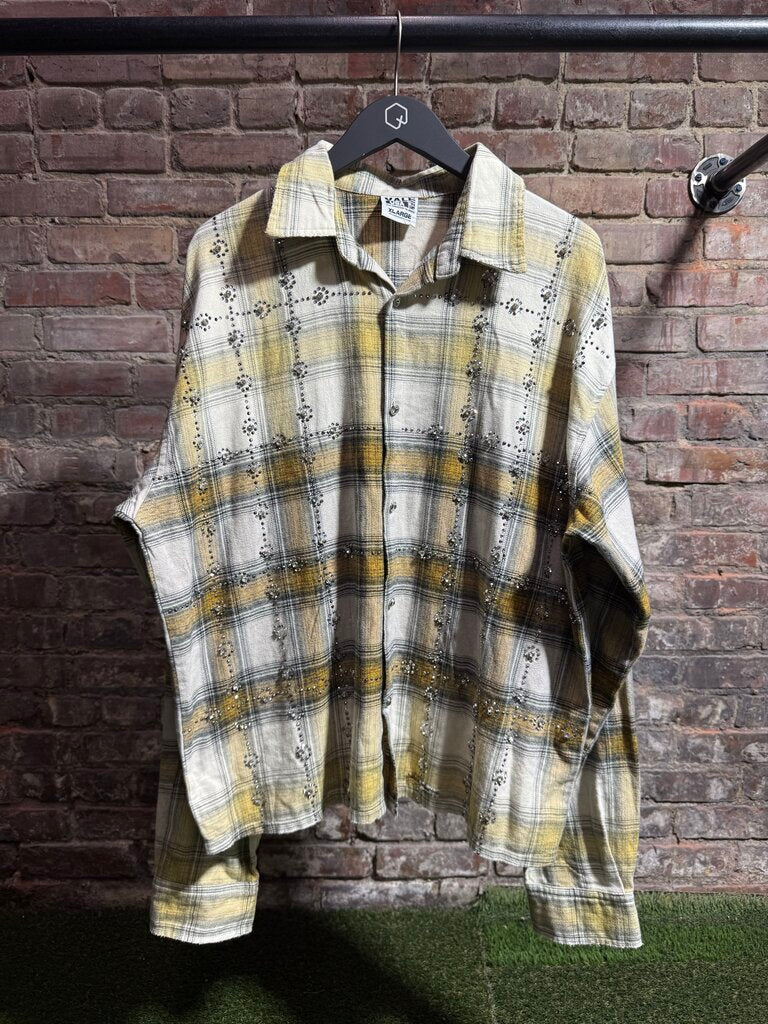 Vale State Yellow Rhinestone Flannel Sz. XL