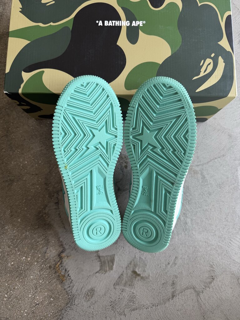 Bape Bapesta Teal/White Sz. 6