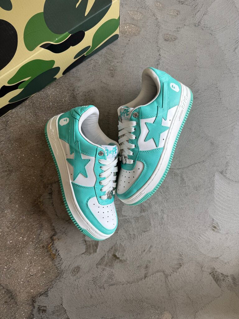Bape Bapesta Teal/White Sz. 6