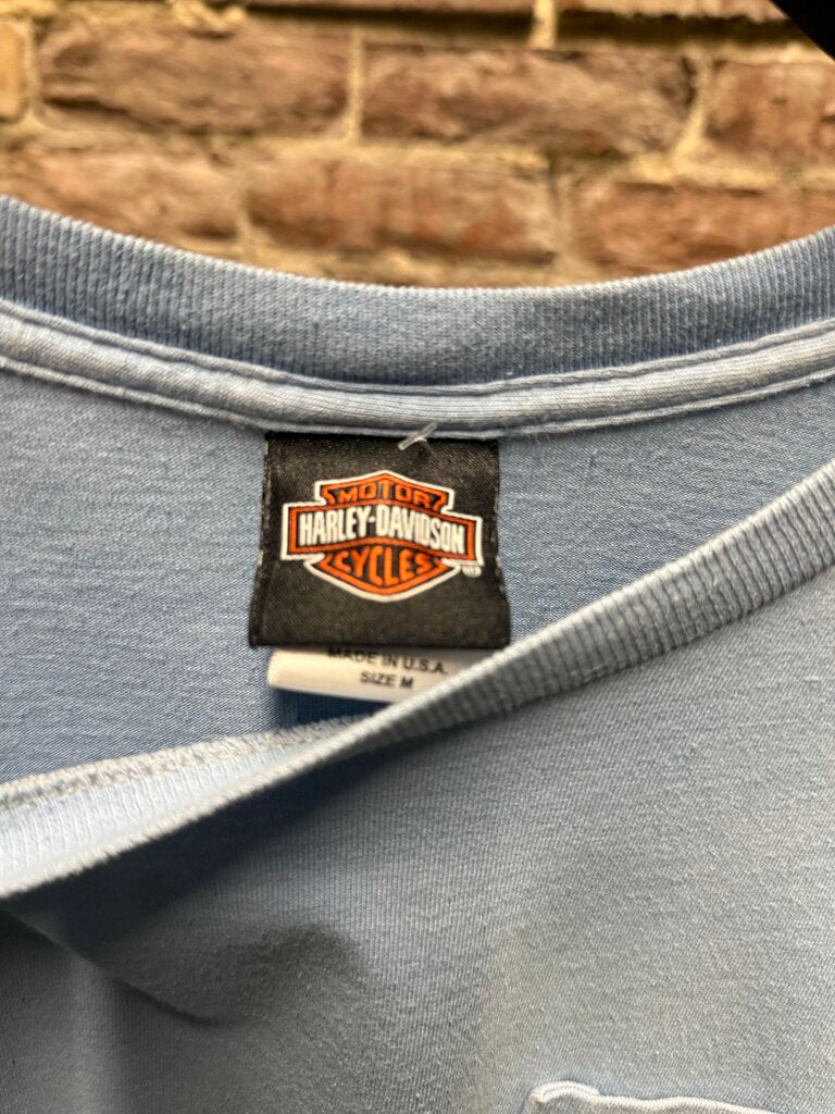 Vintage Harley Davidson Charleston Blue L/S Tee Sz. M
