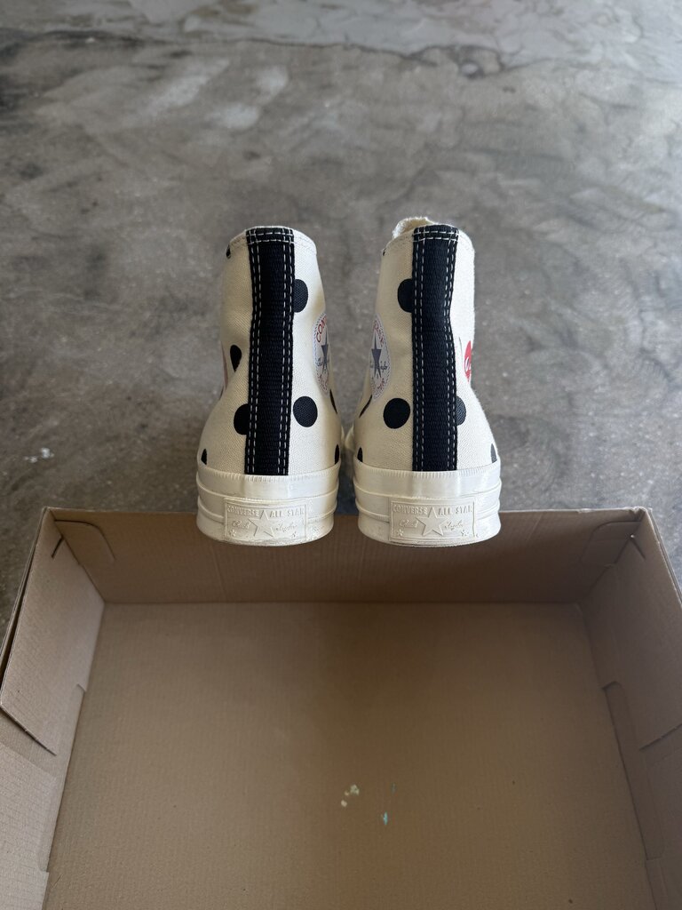 CDG x Converse Chuck Taylor High Polka Dot Sz. 7