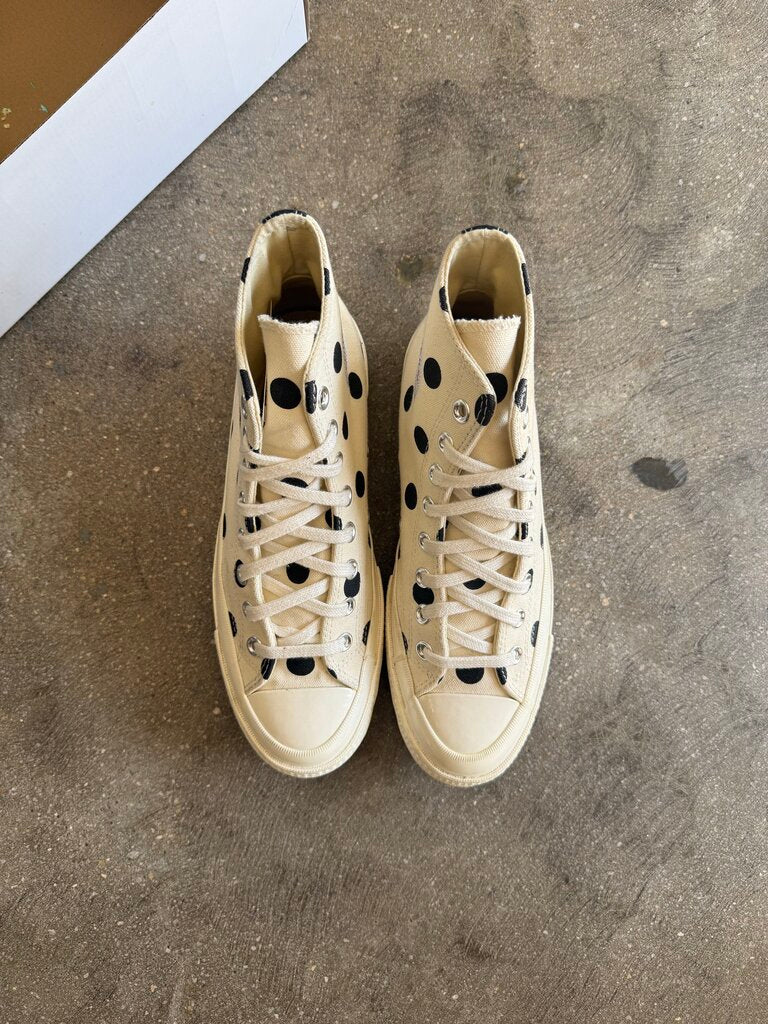 CDG x Converse Chuck Taylor High Polka Dot Sz. 7