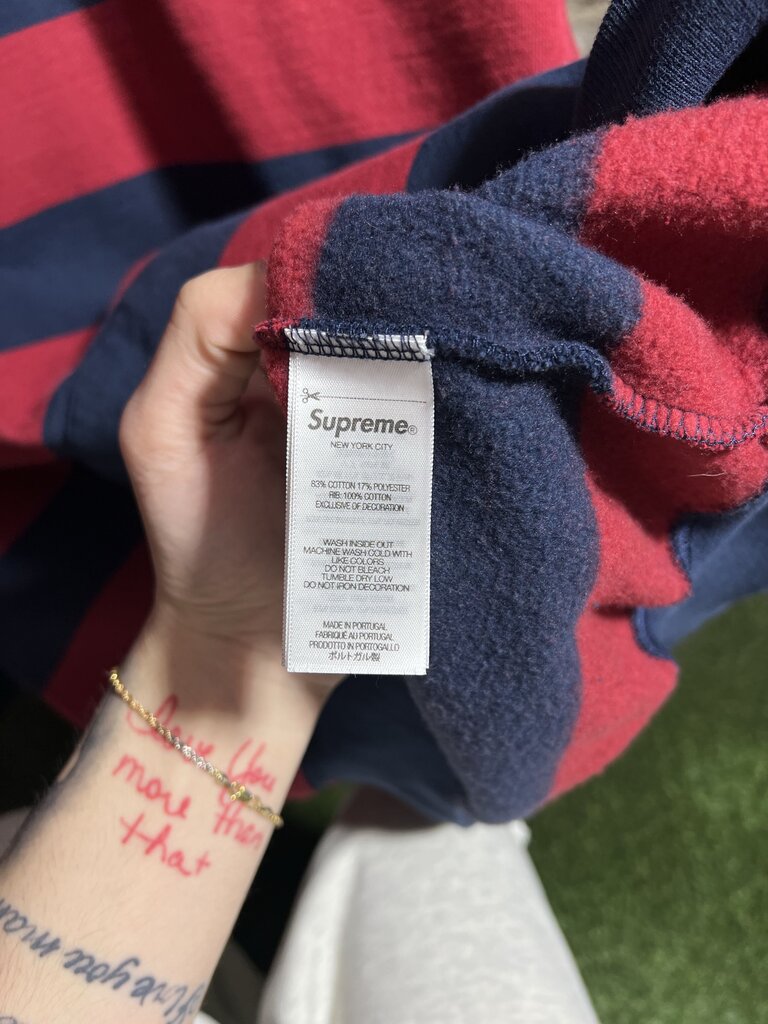 Supreme X Martine Rose Pin Stripe Hoodie Sz. L