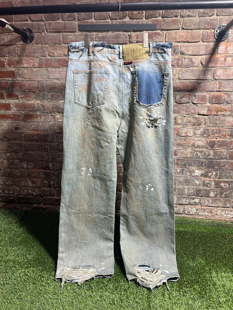 Greedy Unit Thrashed Denim Sz. XL