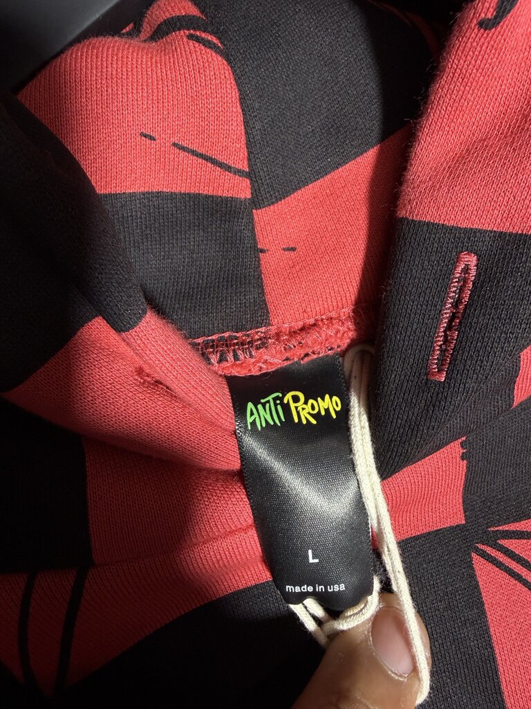 Matty Boy Las Vegas Anti Promo 99 Eyes Logo Hoodie Red Sz. L