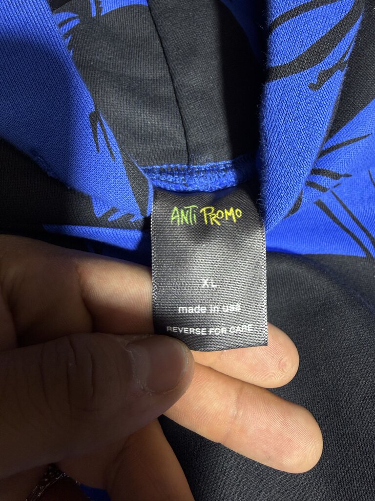 Matty Boy Las Vegas Anti Promo 99 Eyes Logo Hoodie Blue Sz. XL