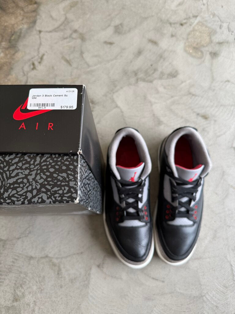 Jordan 3 Black Cement Sz. 10M
