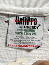 Greedy Unit Faded Crop Blank White Tee Sz. L