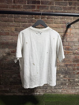 Greedy Unit Faded Crop Blank White Tee Sz. L