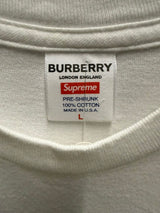Supreme X Burberry Box Logo White Tee Sz. L`M