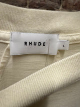 Rhude S/S 23 Monoco With Gods Help Tee Cream Tee Sz. L