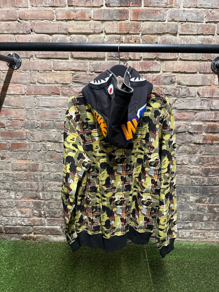 Bape Check Camo Shark Full Zip-Up sz. XL
