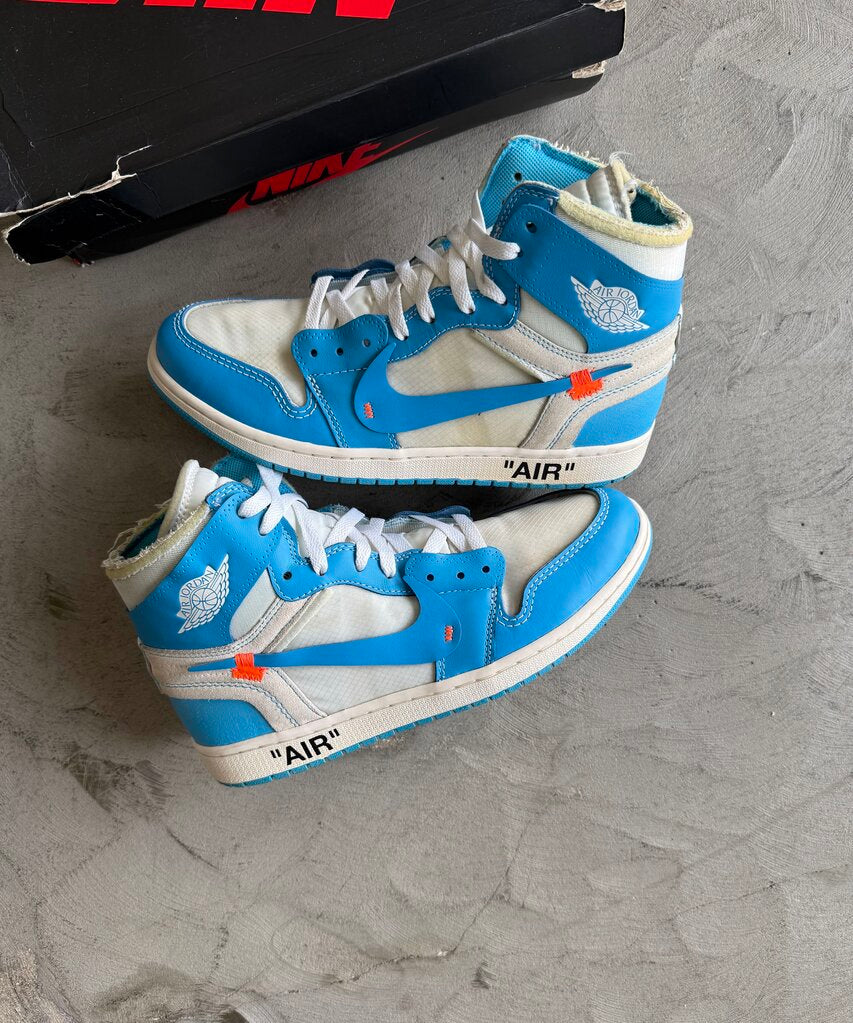 Of White x Jordan 1 UNC sz. 10.5