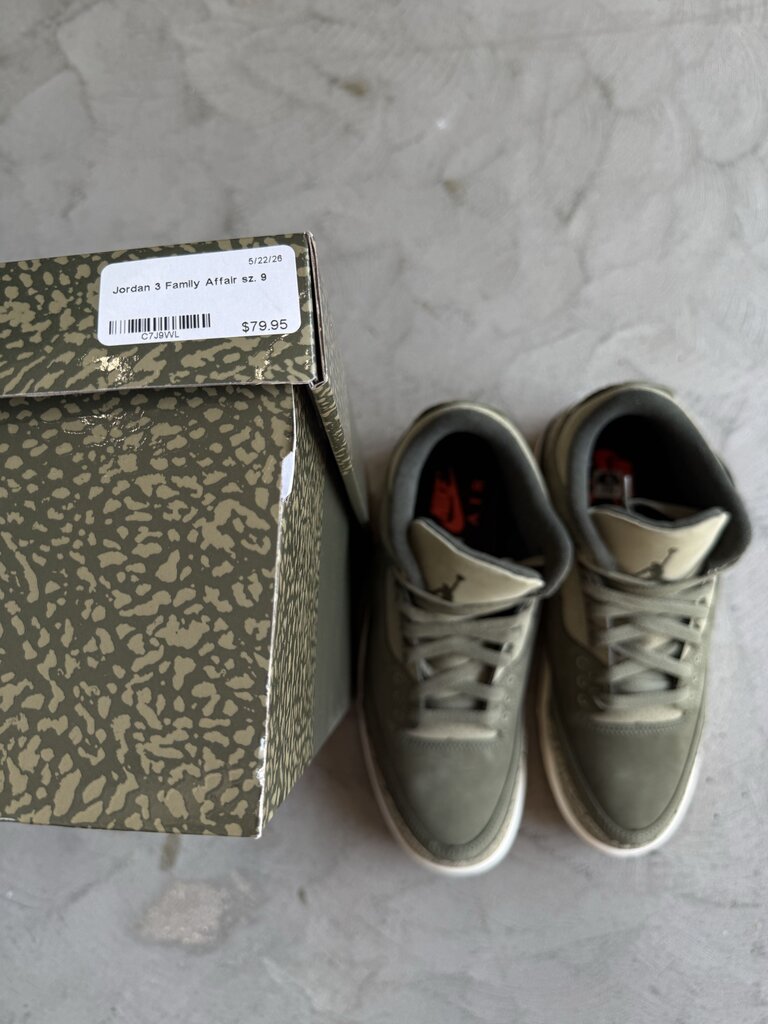 Jordan 3 Family Affair sz. 9