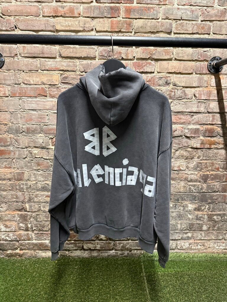 Balenciaga Ripped Pocket Tape Hoodie sz. M