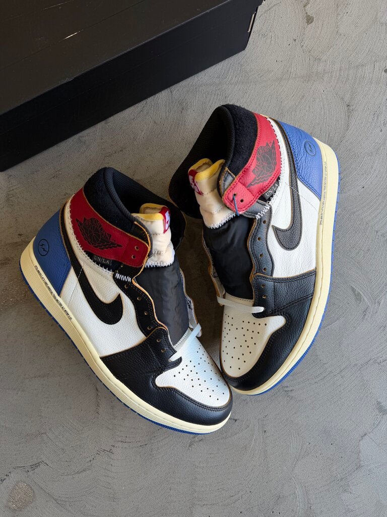 Union LA X Fragment Jordan 1 Varsity Sport Red Sz. 12