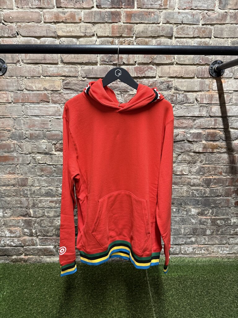 A Bathing Ape Shark Line Rib Pullover Red Hoodie sz. XL