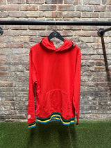 A Bathing Ape Shark Line Rib Pullover Red Hoodie sz. XL