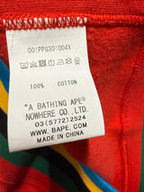 A Bathing Ape Shark Line Rib Pullover Red Hoodie sz. XL