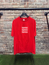 Supreme X Triple Box Logo Tee Red Sz. L