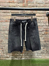 Vale Rhinestone Denim Shorts Black Sz. 32