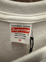 Supreme X Number (N)ine White Tee Sz. L