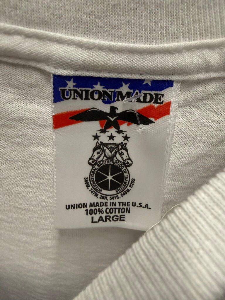 Vintage America Works White Tee Sz. L