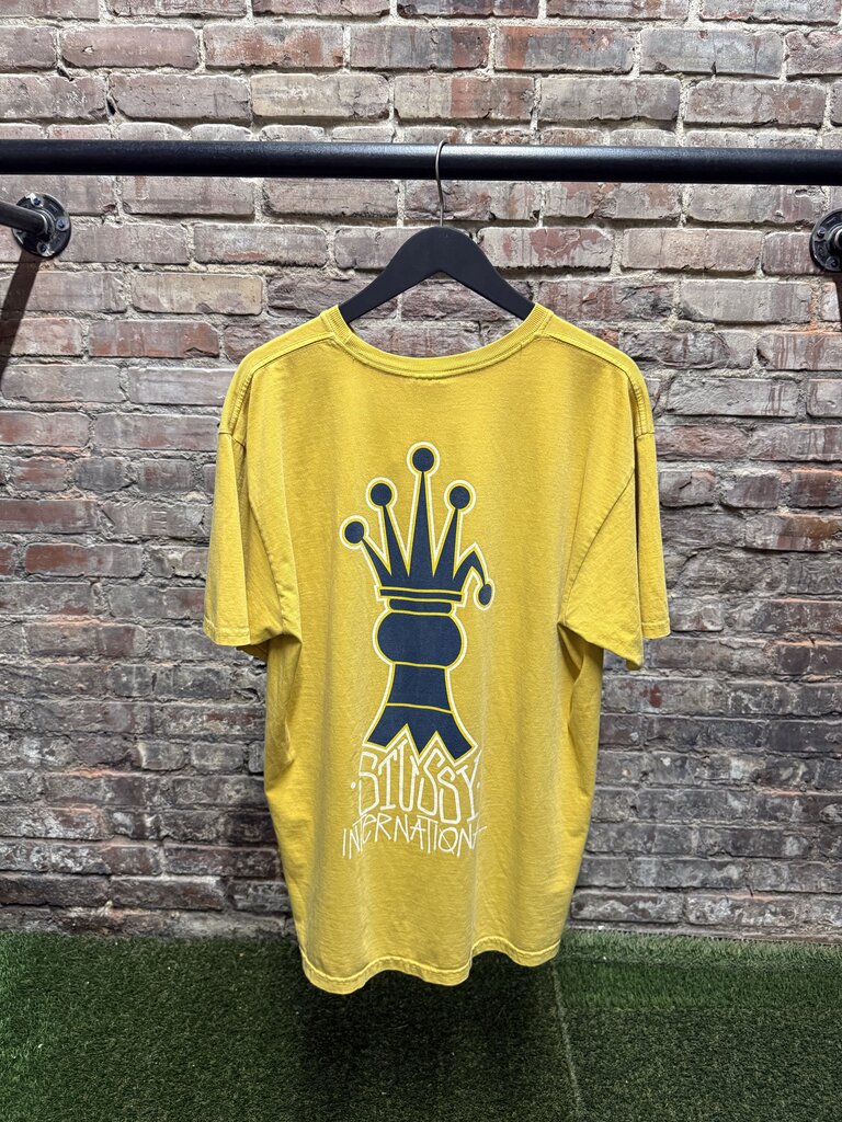 Vintage Stussy Yellow Crown Tee Sz. L