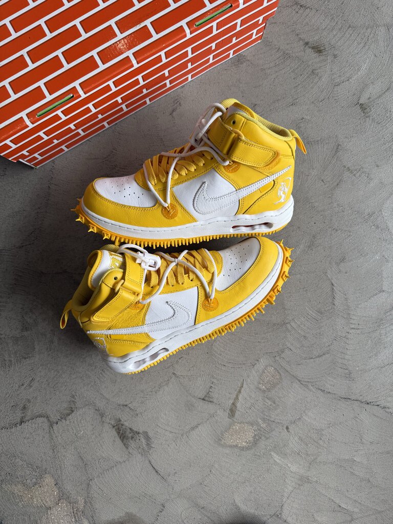 Nike X Off-White Air Force 1 Mid Canary Yellow Sz. 9.5M