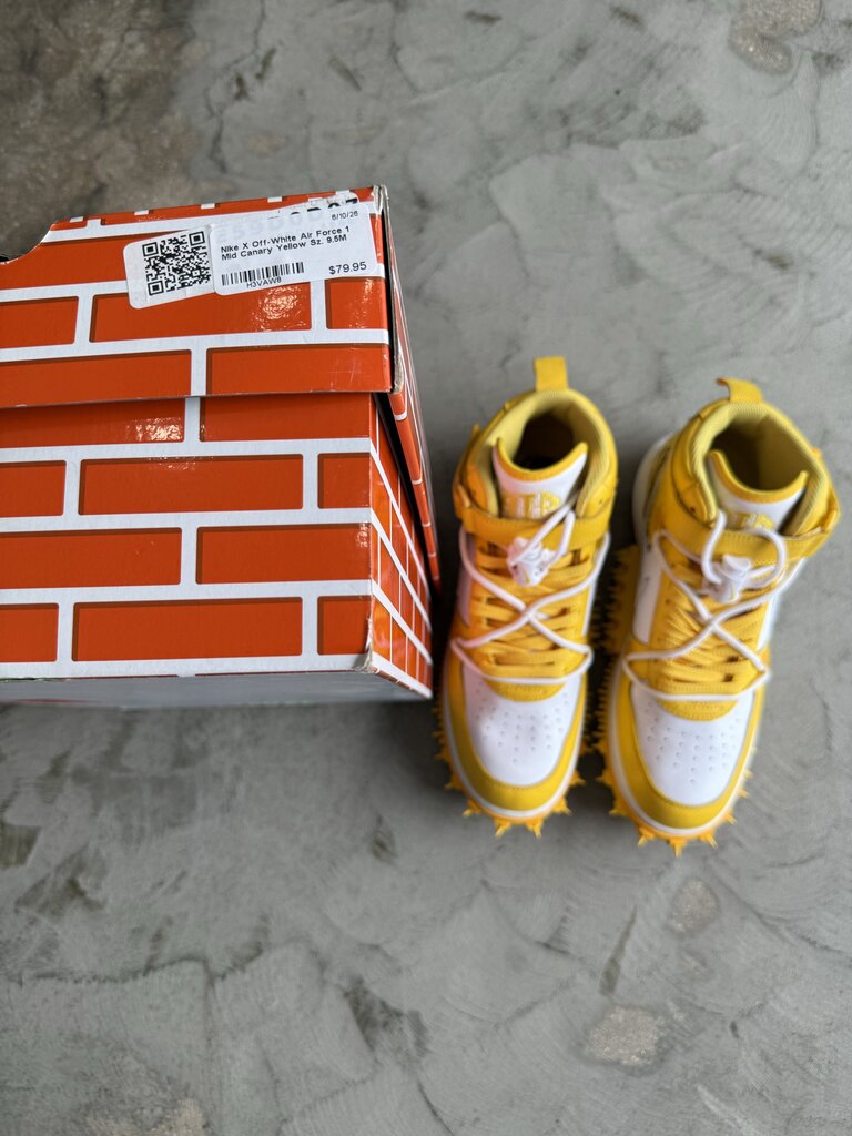 Nike X Off-White Air Force 1 Mid Canary Yellow Sz. 9.5M