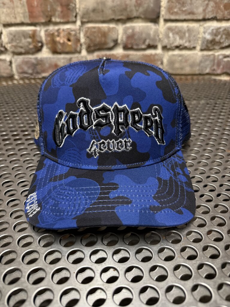 Godspeed Blue Camo Trucker