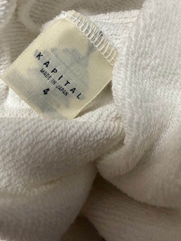 Kapital Bear Crewneck White Sz. 4