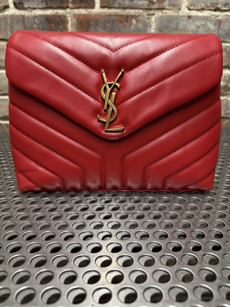 YSL Red LouLou Red Medium Shoulder Bag